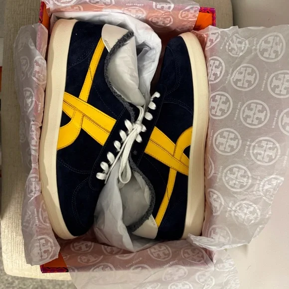 Tory Burch Hank Suede Court Sneakers - Picture 8 of 11